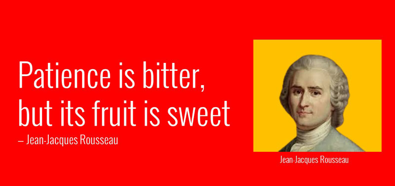 Patience is bitter, but its fruit is sweet —Jean-Jacques Rousseau | contentcreationcollege.com