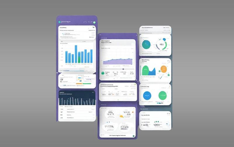 Screenshots of analytics dashboards showcasing engagement metrics